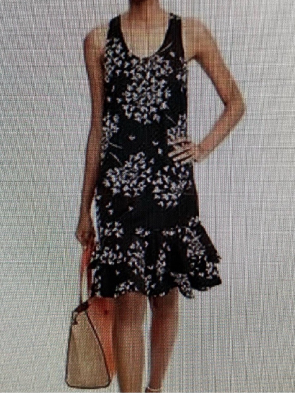Wedding guest flirty floral mini racerback dress pleats black